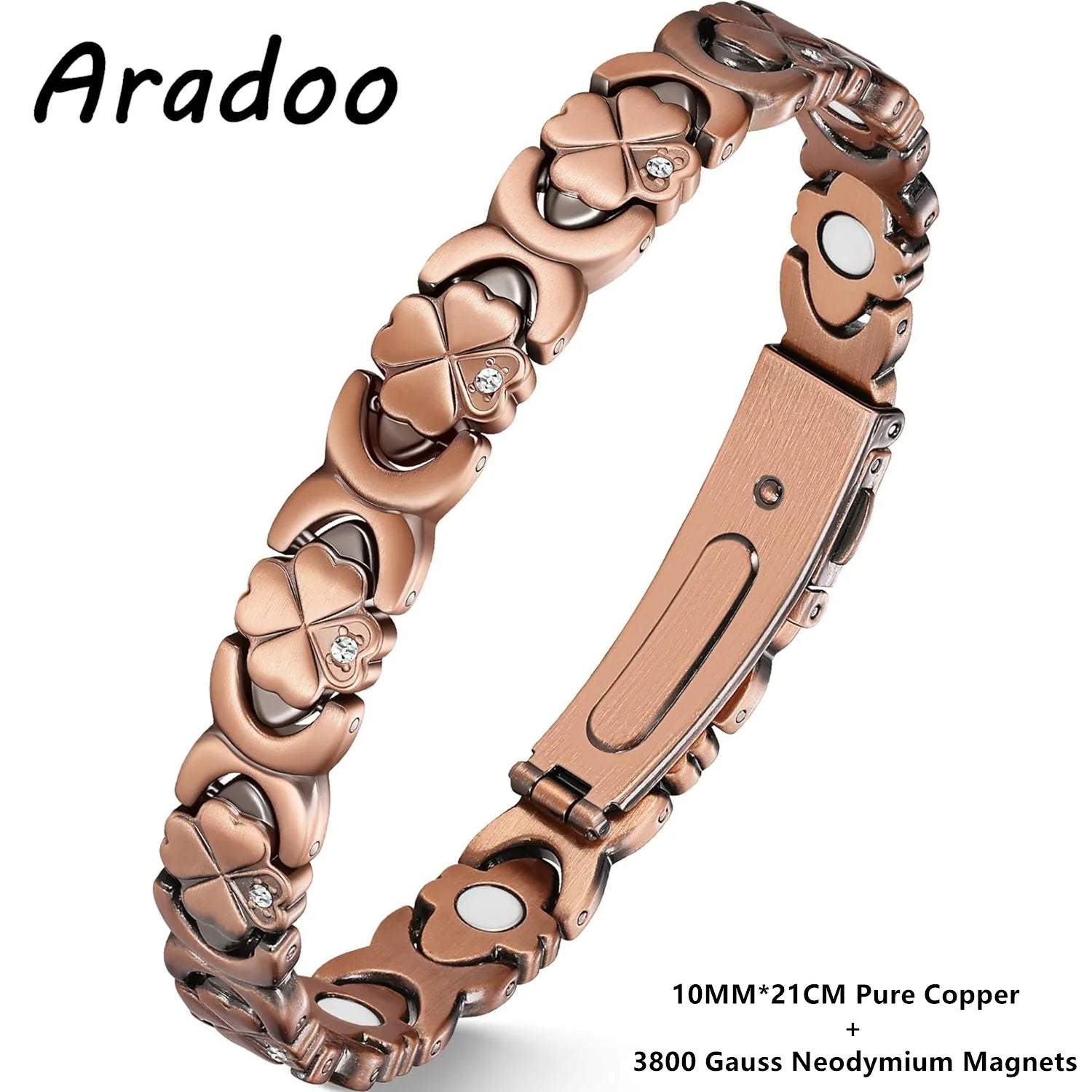 ARADOO 99% Pure Copper Bracelets for Women with 3800 Gauss Magnetic Crystal Jewelry Gifts