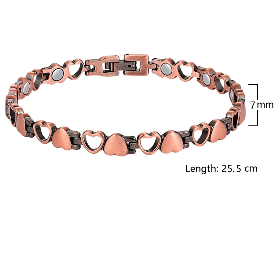 Womens Magnetic Therapy Anklets 99.9% Pure Solid Copper 3500 Gauss Magnets Ankle Pain Relief for Arthritis Adjustable Size