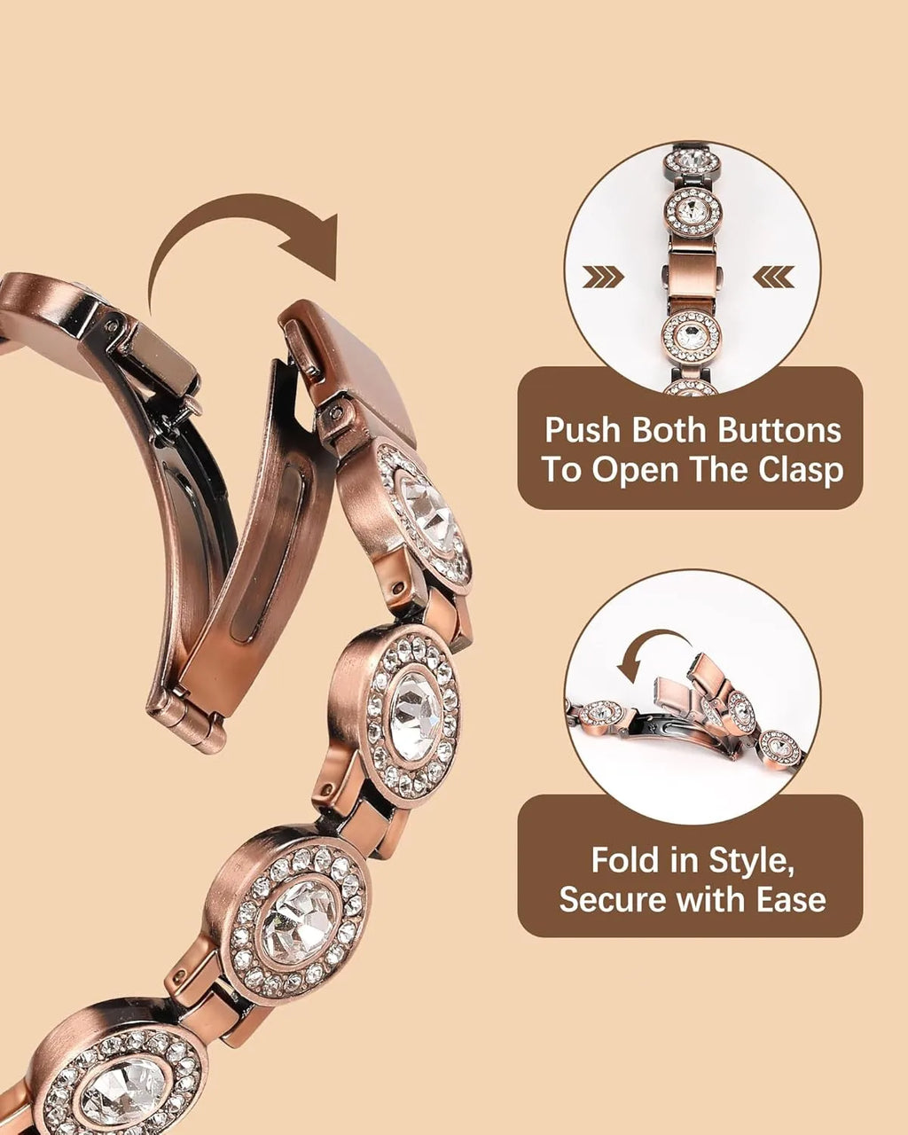 ARADOO 99% Pure Copper Bracelets for Women with 3800 Gauss Magnetic Crystal Jewelry Gifts