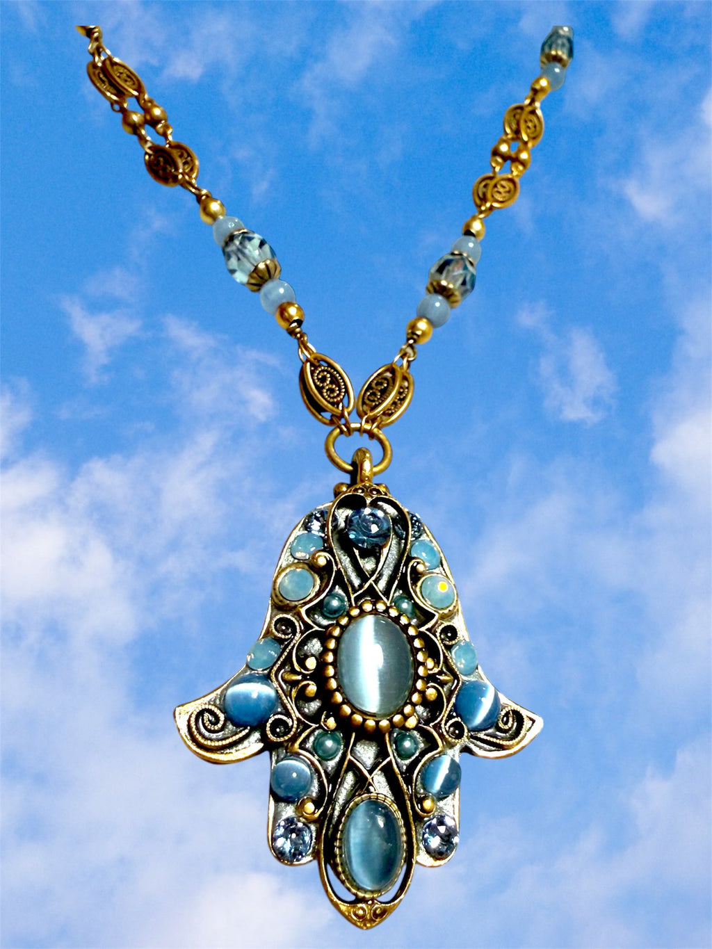 Bluebell Hamsa Necklace by Michal Golan