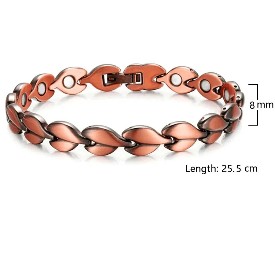 Womens Magnetic Therapy Anklets 99.9% Pure Solid Copper 3500 Gauss Magnets Ankle Pain Relief for Arthritis Adjustable Size
