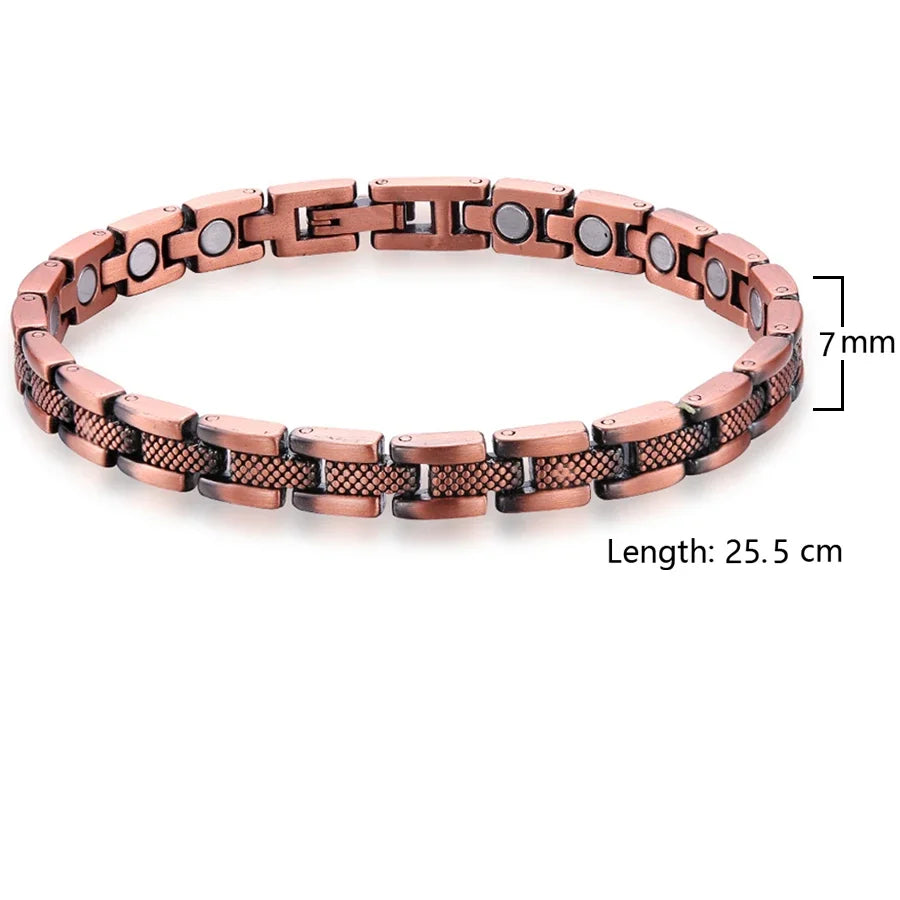 Womens Magnetic Therapy Anklets 99.9% Pure Solid Copper 3500 Gauss Magnets Ankle Pain Relief for Arthritis Adjustable Size