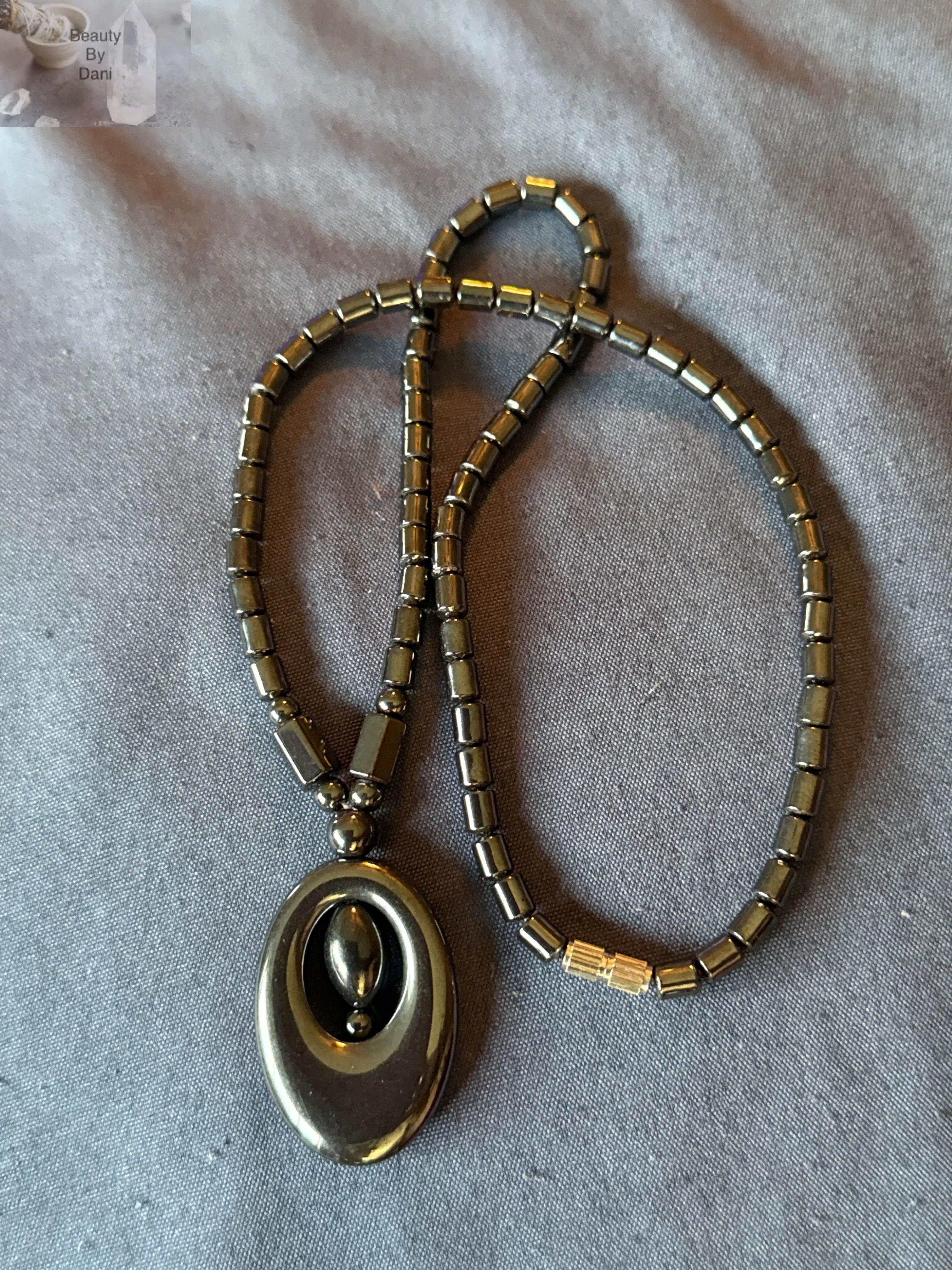 Hematite Oval Necklace