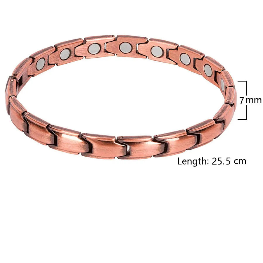 Womens Magnetic Therapy Anklets 99.9% Pure Solid Copper 3500 Gauss Magnets Ankle Pain Relief for Arthritis Adjustable Size