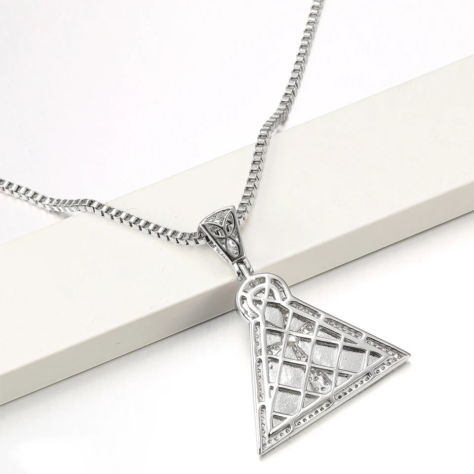 VANAXIN Iced Out Egypt Pyramid Ankh Crucifix Pendant Necklaces Gold Color Classic Fashion Jewelry Gifts for Men Women