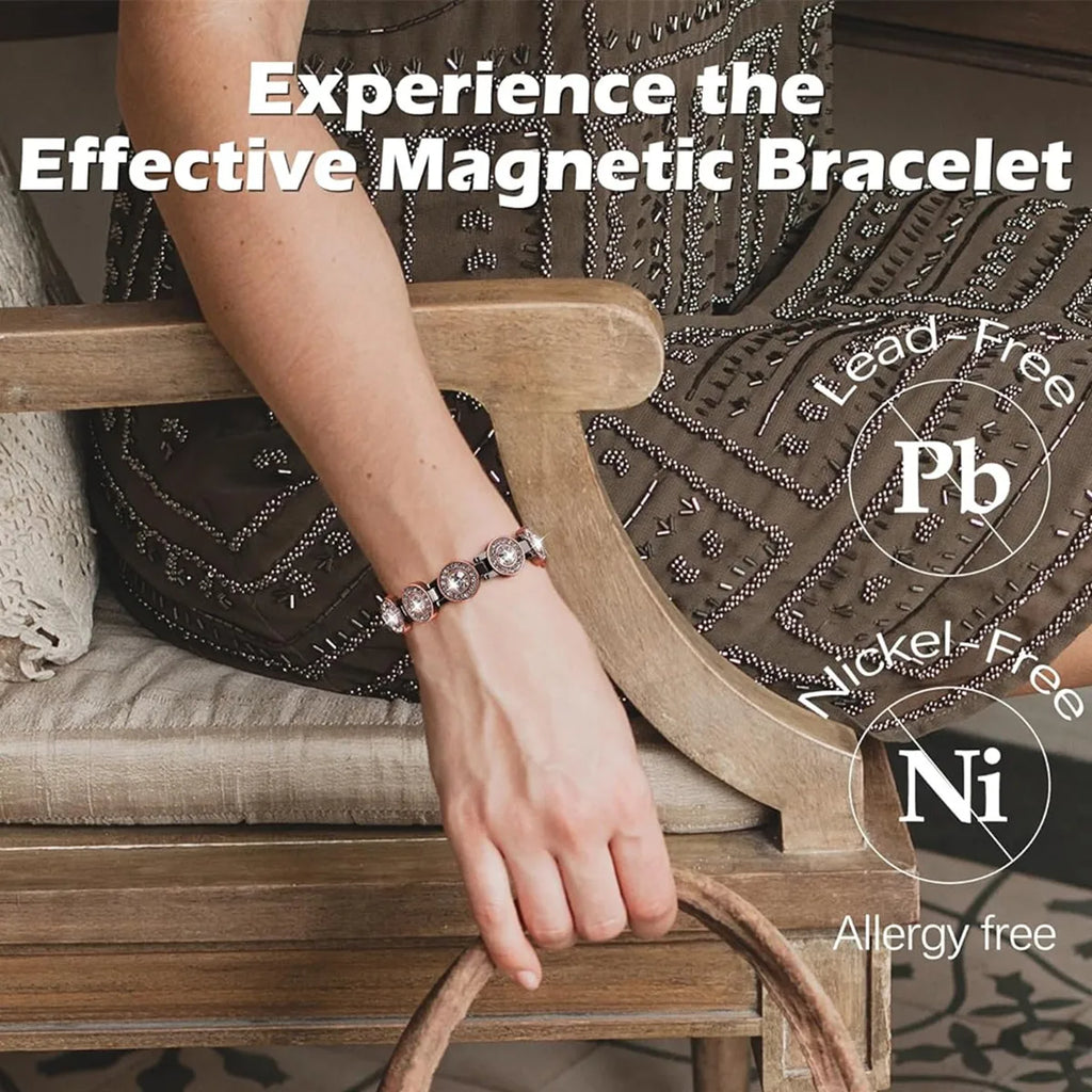 ARADOO 99% Pure Copper Bracelets for Women with 3800 Gauss Magnetic Crystal Jewelry Gifts