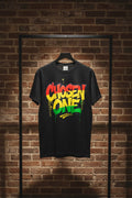 Chosen One Graffiti T-Shirt — Urban Streetwear Tee with Bold Rasta Colors