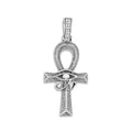 Iced Out Eye of Horus Ancien Egypt Ankh Pendant Necklace Big Vintage Cubic Zircon Cross Key of Life Guardian Charm Jewelry Gifts