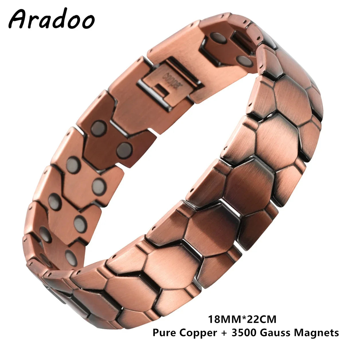 ARADOO Copper Bracelet for Men Pure Copper Neodymium Magnetic Link Bracelets Jewelry Gift