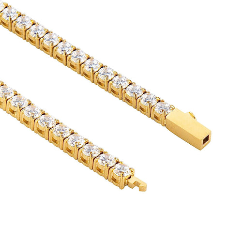 BG400G B.Tiff 4mm Gold Tennis Bracelet - Thin