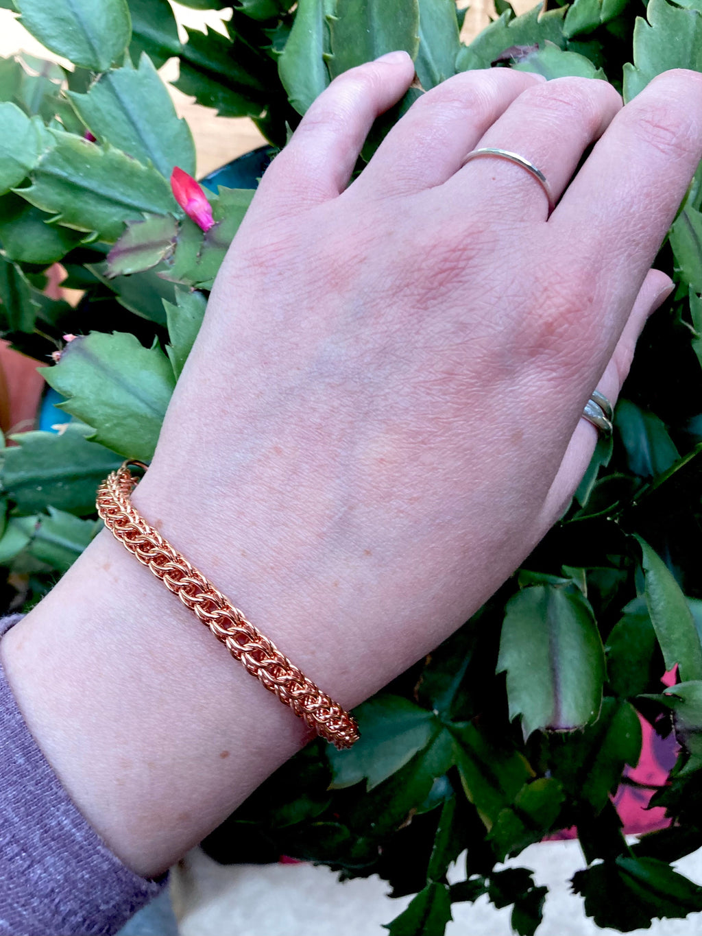 Handmade Copper Foxtail Chainmaille Bracelet