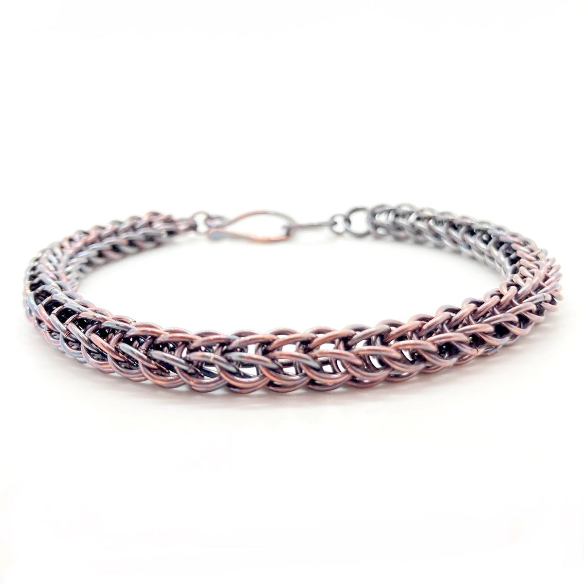 Handmade Oxidized Copper Foxtail Chainmaille Bracelet