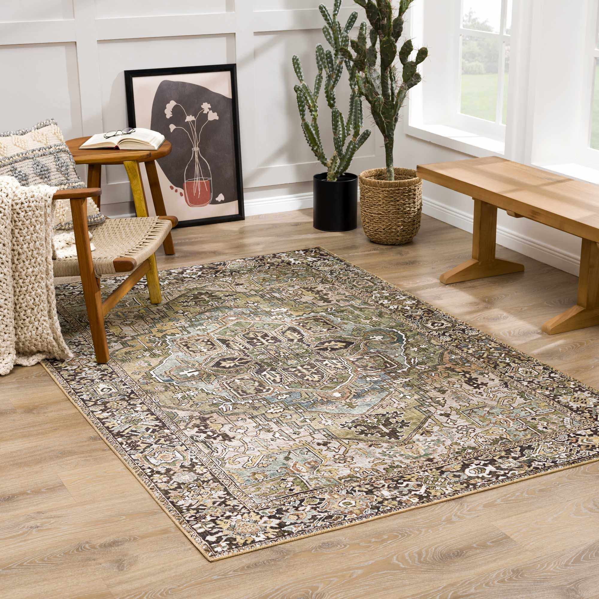 Sage Green Area Rug – Neyland, Modern Home Decor
