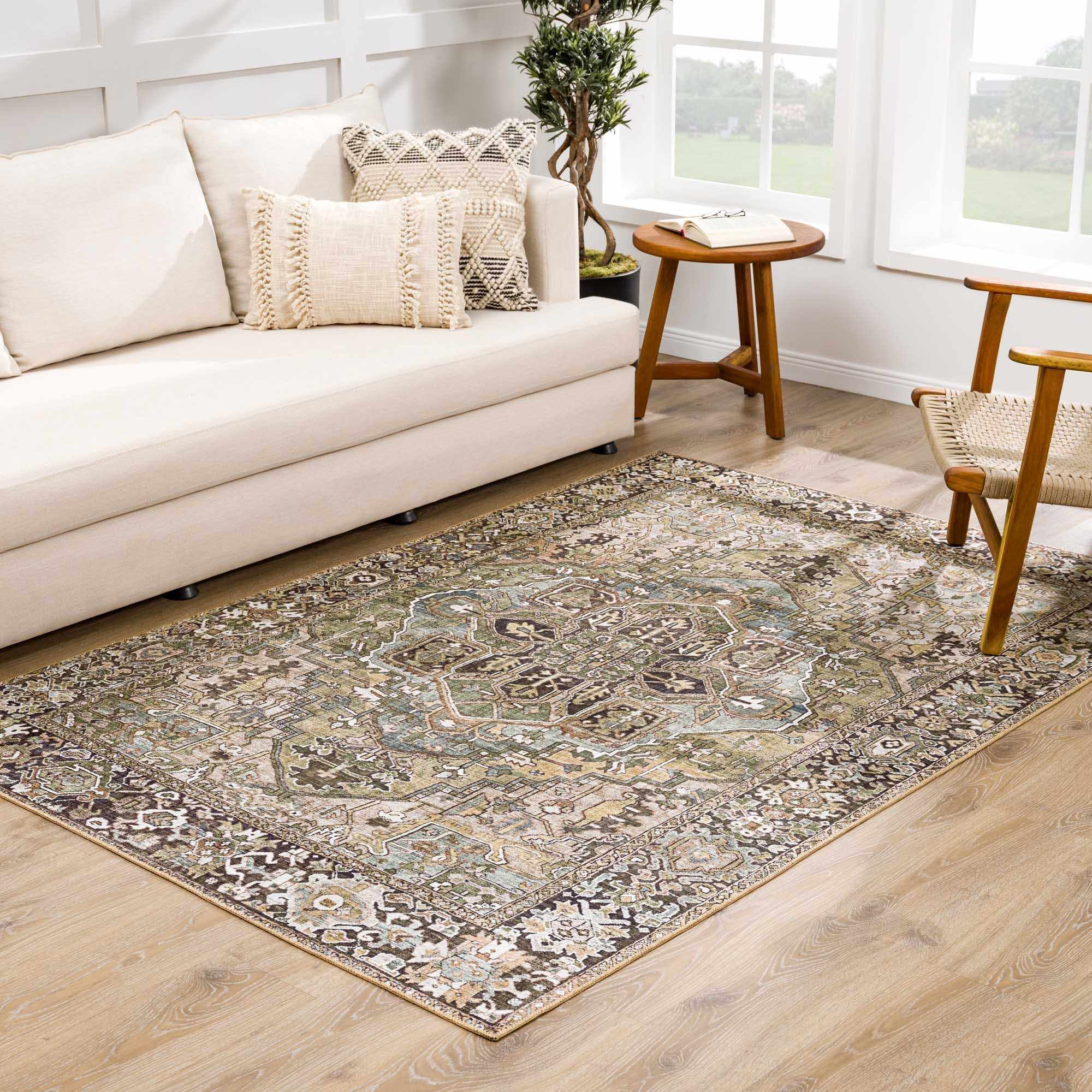 Sage Green Area Rug – Neyland, Modern Home Decor