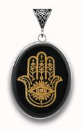 Obsidian Hamsa Hand Gemstone Pendant