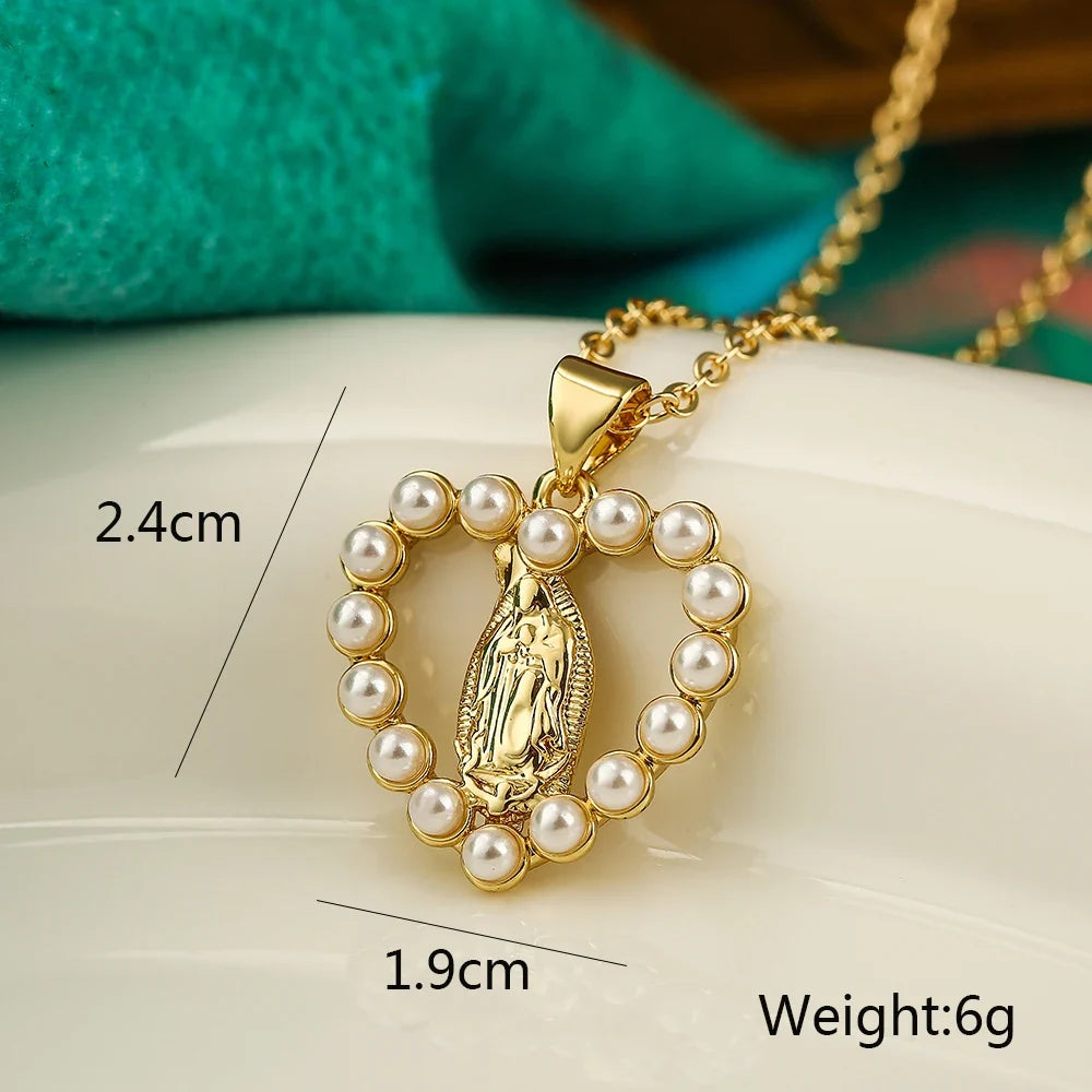 Virgin Mary Pendant Necklace with Stainless Steel Chain