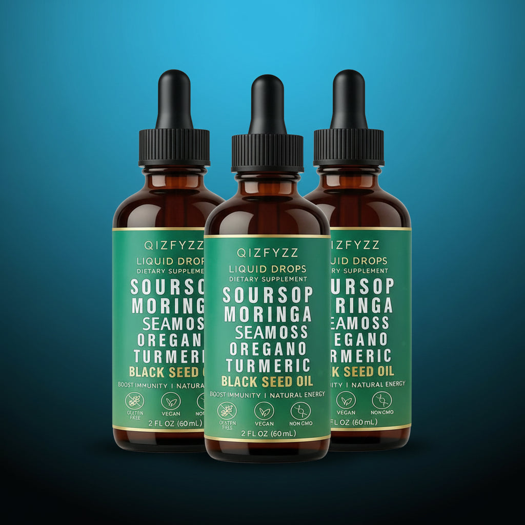 2 Bottle Soursop Bitters Liquid Drops 10-In-1 with Nori, Moringa, Turmeric, Black Seed Oil, Oregano, Ashwagandha Herbal Extracts for Overall Health Vegan,Non-Qz 2 Fl Oz Bathroom Fitness Dietary Supplement
