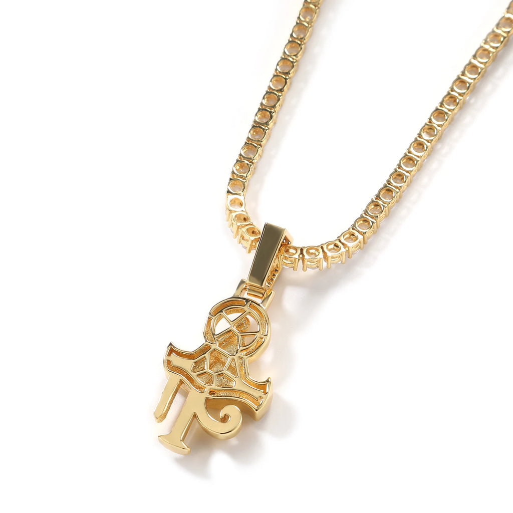 THE BLING KING Full Paved Zircon Egyptian Eye of Horus Ankh Cross Pendant Hip Hop Necklace for Men Rapper Wear Gift