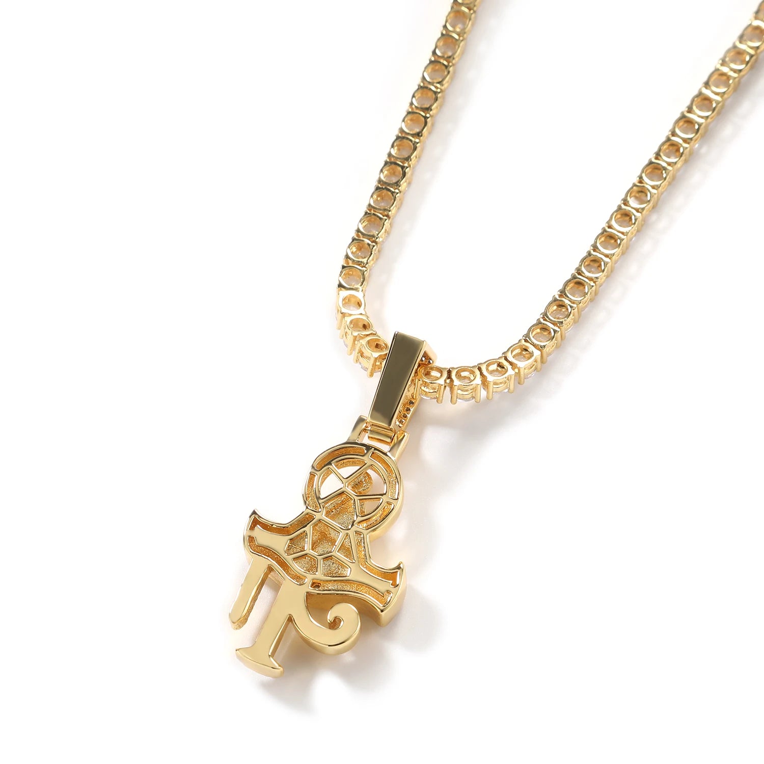 THE BLING KING Full Paved Zircon Egyptian Eye of Horus Ankh Cross Pendant Hip Hop Necklace for Men Rapper Wear Gift