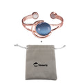Vinterly Adjustable Magnetic Bracelet Pure Copper Brown Blue Stone High Magnet Arthritis Moon Sun Bangle Women Resizable Jewelry
