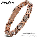 ARADOO 99% Pure Copper Bracelets for Women with 3800 Gauss Magnetic Crystal Jewelry Gifts