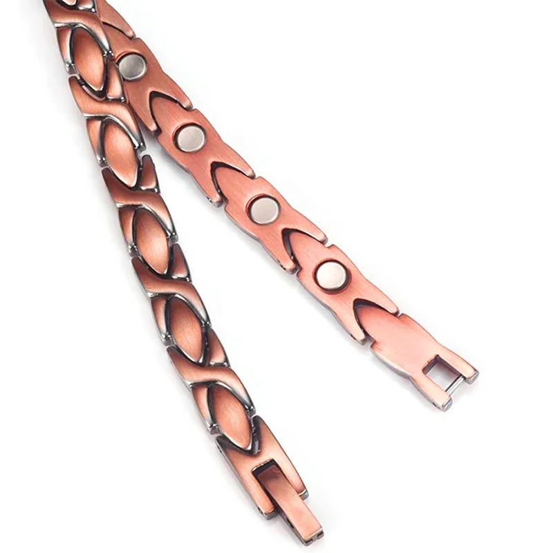 Womens Magnetic Therapy Anklets 99.9% Pure Solid Copper 3500 Gauss Magnets Ankle Pain Relief for Arthritis Adjustable Size
