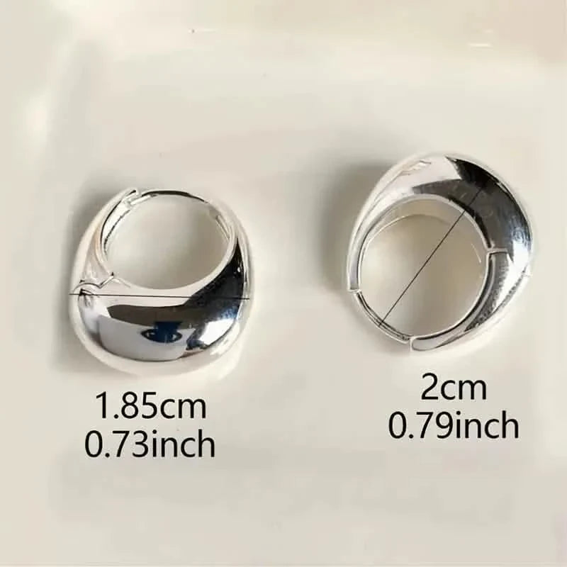 Glossy Chunky Geometric Hoop Earrings