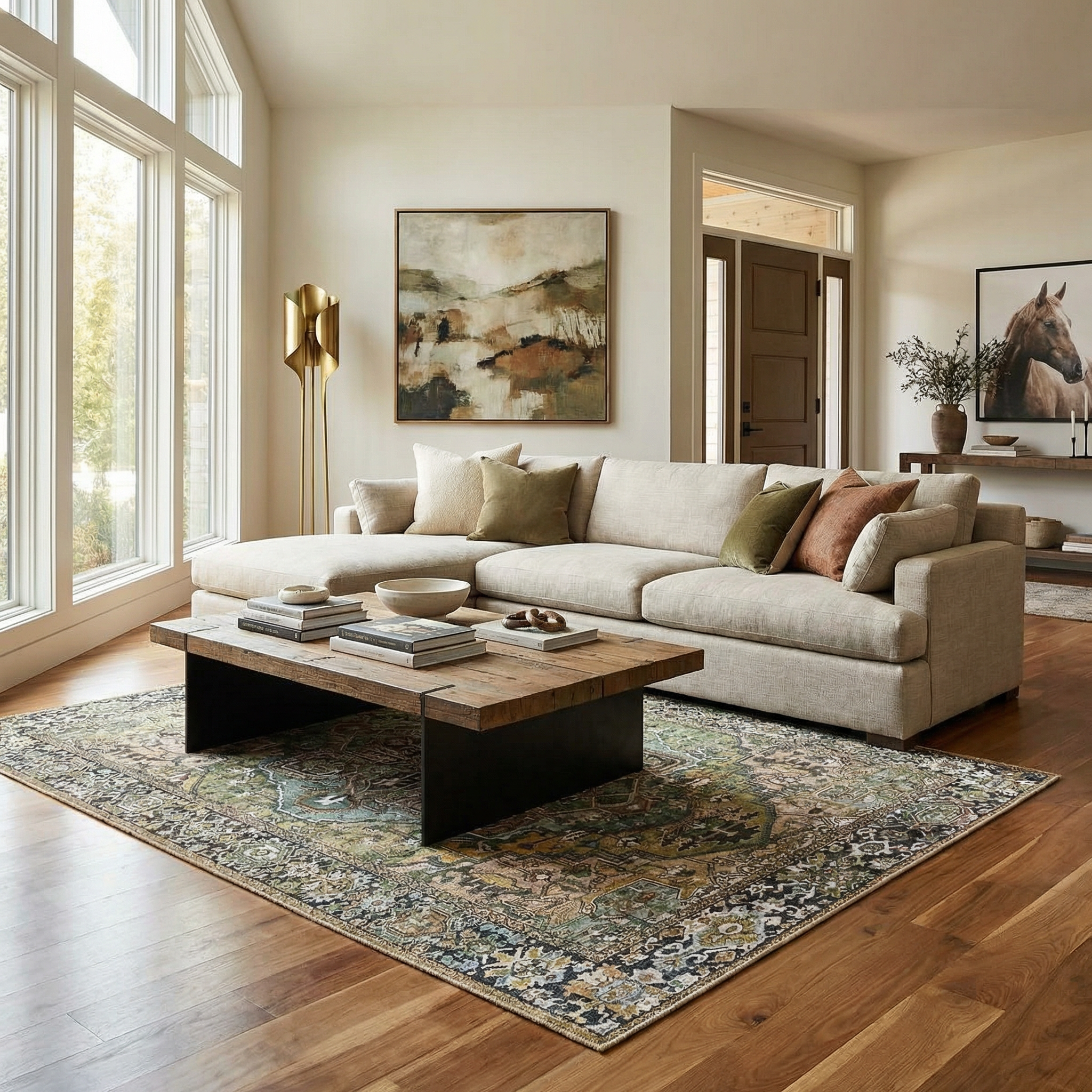 Sage Green Area Rug – Neyland, Modern Home Decor