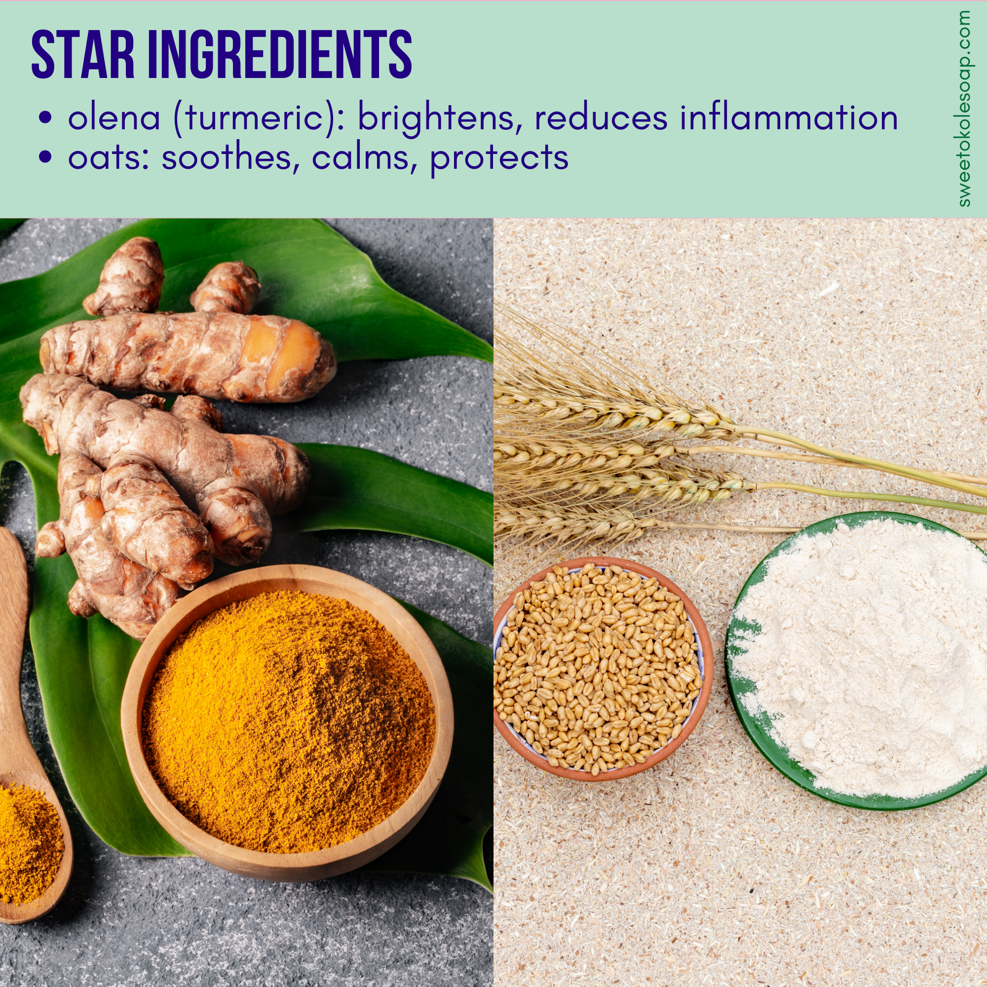 Turmeric Soap Bar – Sensitive Skin with Oats & Olena